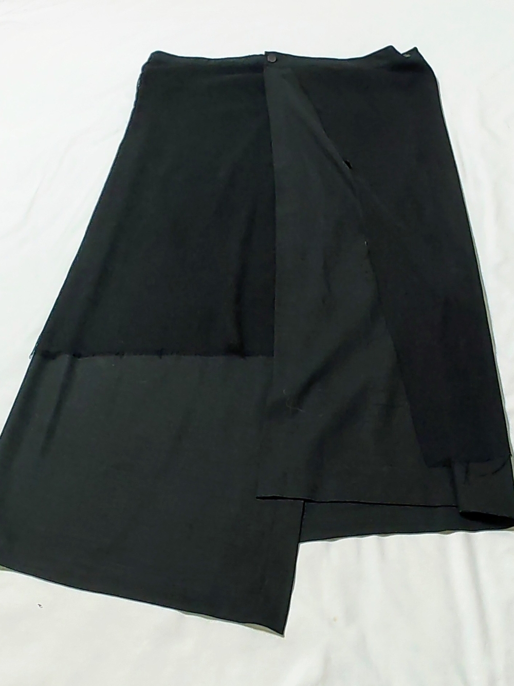 Shirin Guild Black Asymmetrical Wrap Midi Skirt